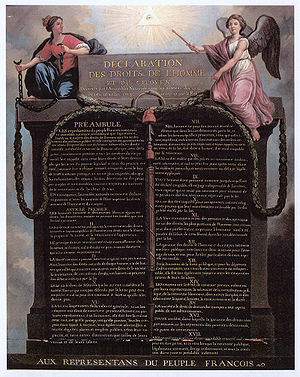 Représentation de la déclaration des droits de l'homme et du citoyen de 1789
