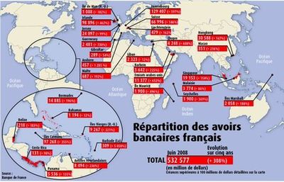 Paradis fiscaux carte