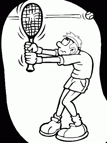 Coloriage,sport,tennis,raquette,balle