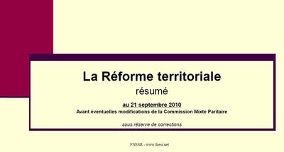 Réforme territoriale résumé